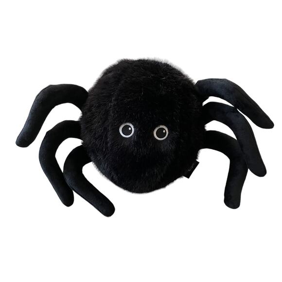 Cynthia Rowley Halloween Spider Pillow Black Faux Fur Spooky NEW - Picture 6 of 7